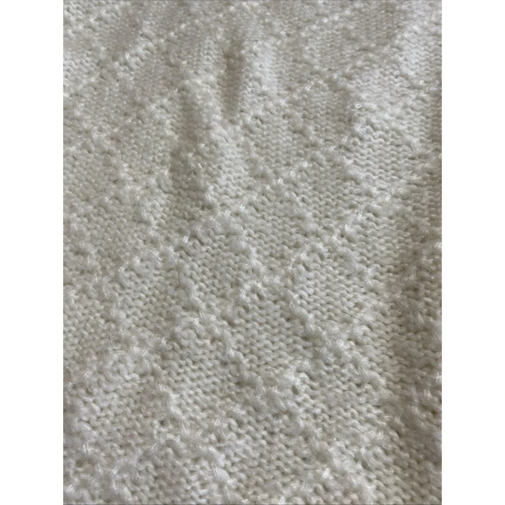 Wooden Ships Pullover Cream Diamond Textured Knit Sweater M/L